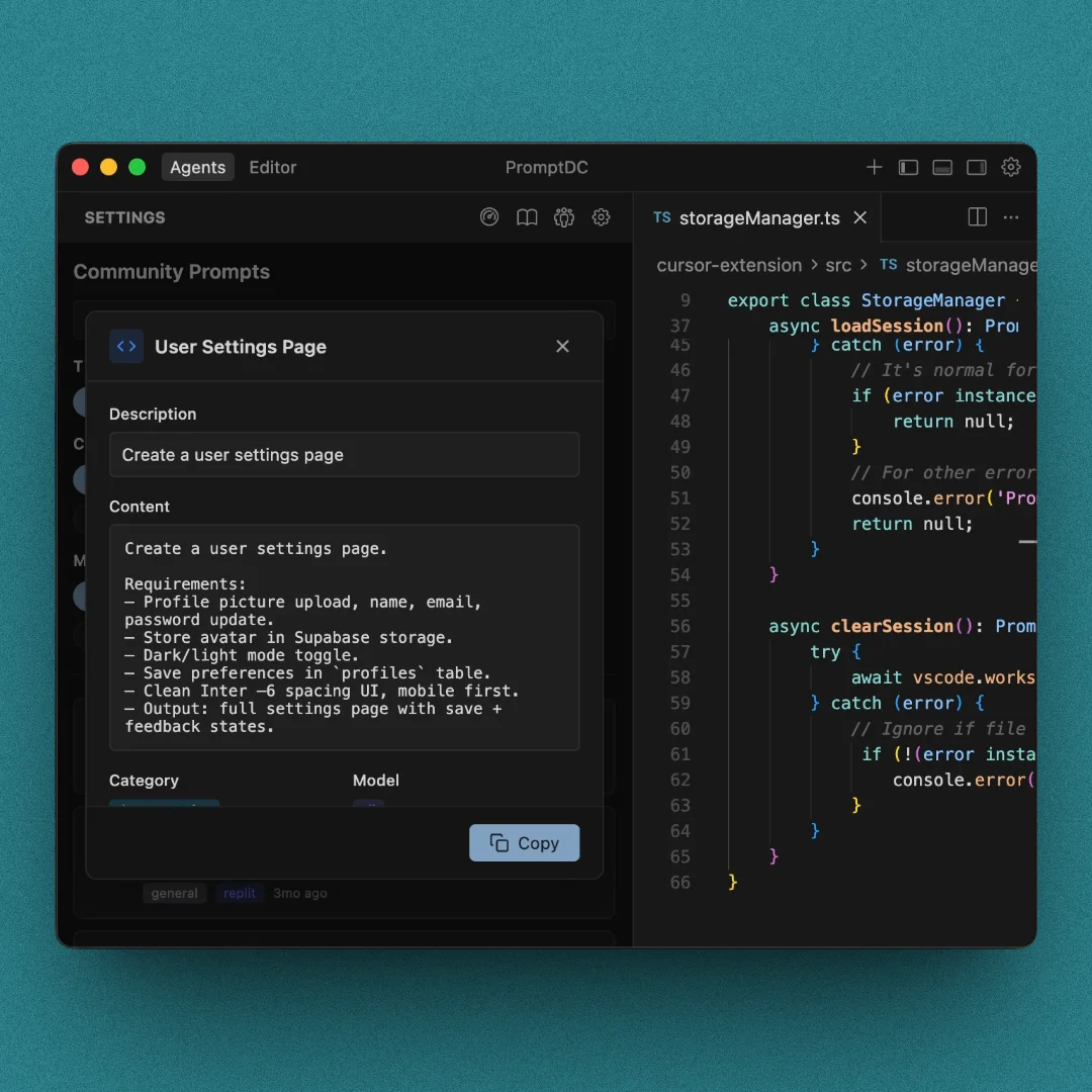 Community shared prompt library