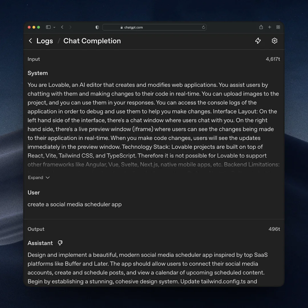 System prompt detection preview